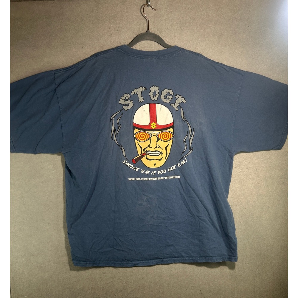 Vintage Suzuki STOGI Mid-Ohio 2006 T-Shirt Mens 3XL Blue Two-Stroke Owners Group